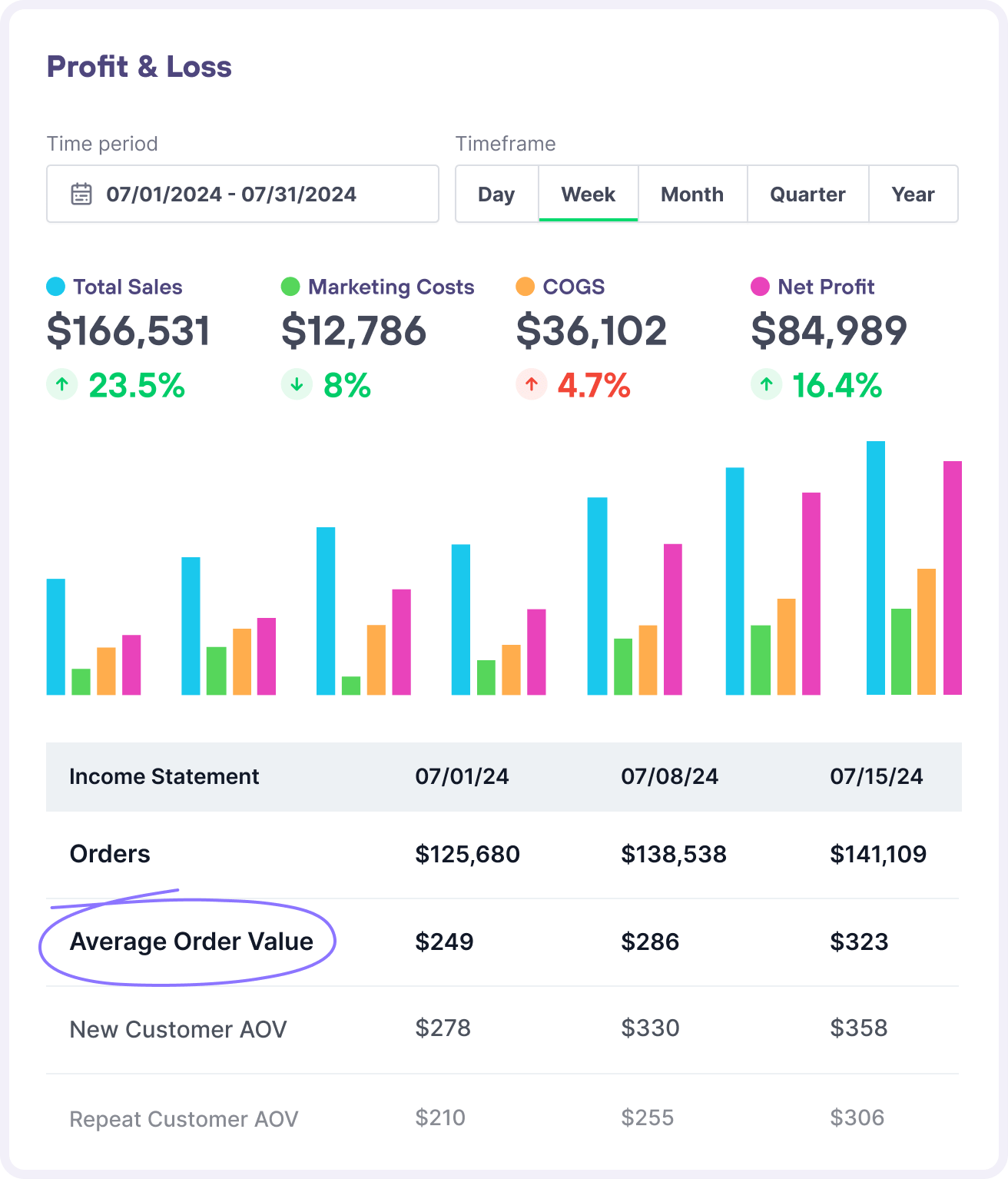 Lifetimely Profit and Loss Income Statement