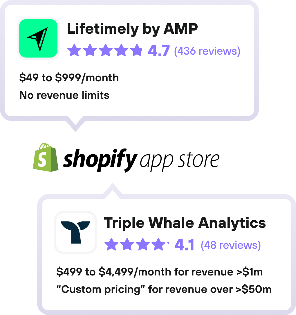 Lifetimely by AMP vs Triple Whale alternative for Shopify