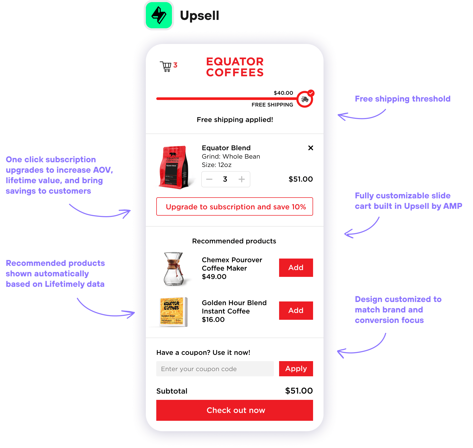 Equator Coffees Case Study AMP Customers Shopify Apps Upsell Lifetimely