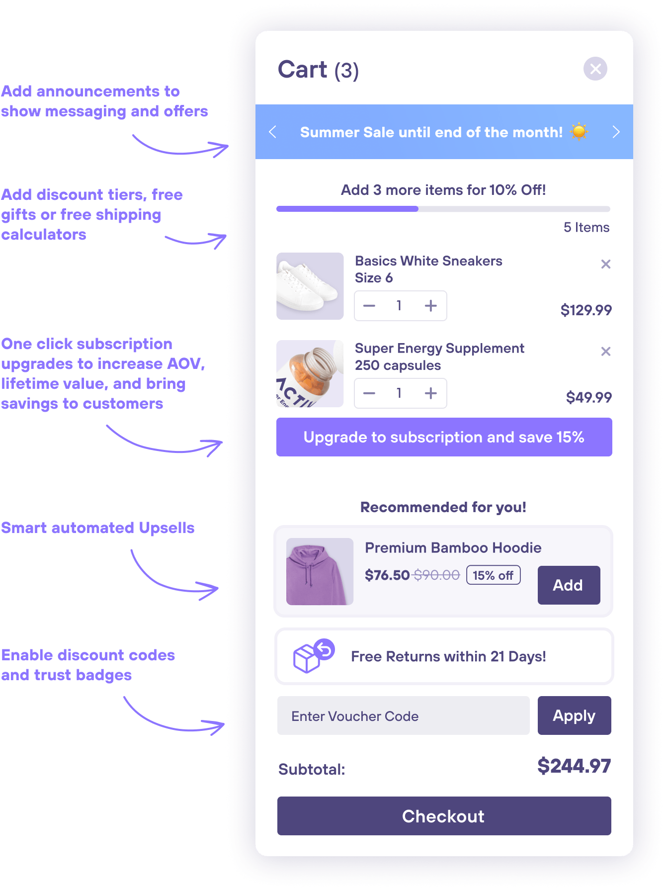 Upsell by AMP Pre Purchase Cart One Click Upsells Shopify