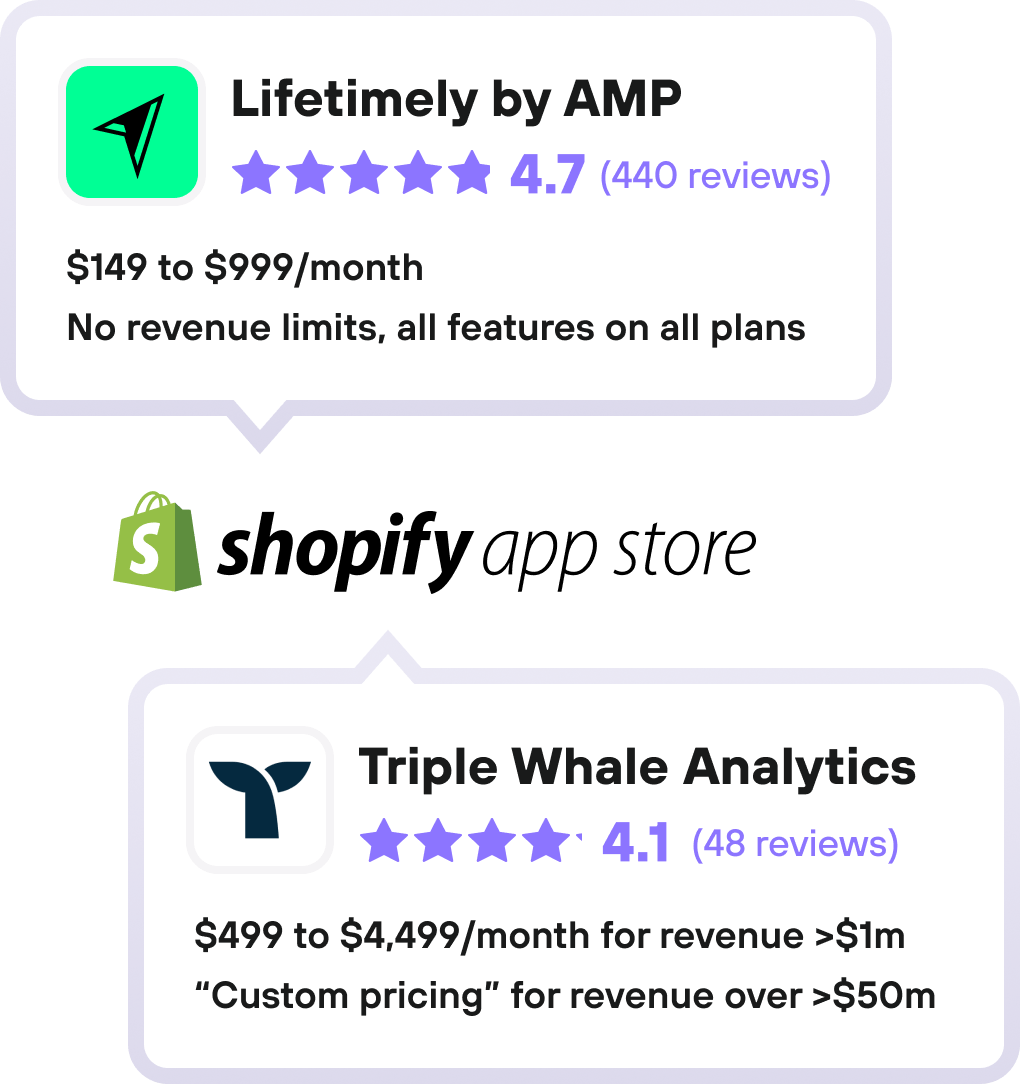 Lifetimely by AMP vs Triple Whale alternative for Shopify